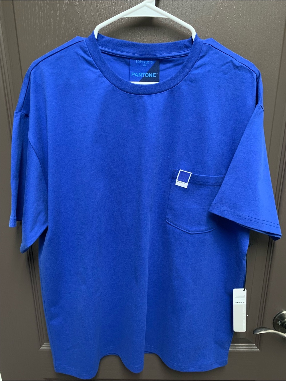 Forever 21 Men's Pantone Short Sleeve Crewneck T-Shirt - Royal Blue, Large
